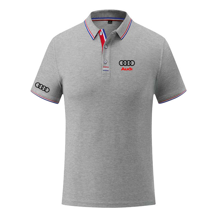 Polo Tennis Audi Homme 2022 Coton Col Contrasté Slim Fit Manche Courte